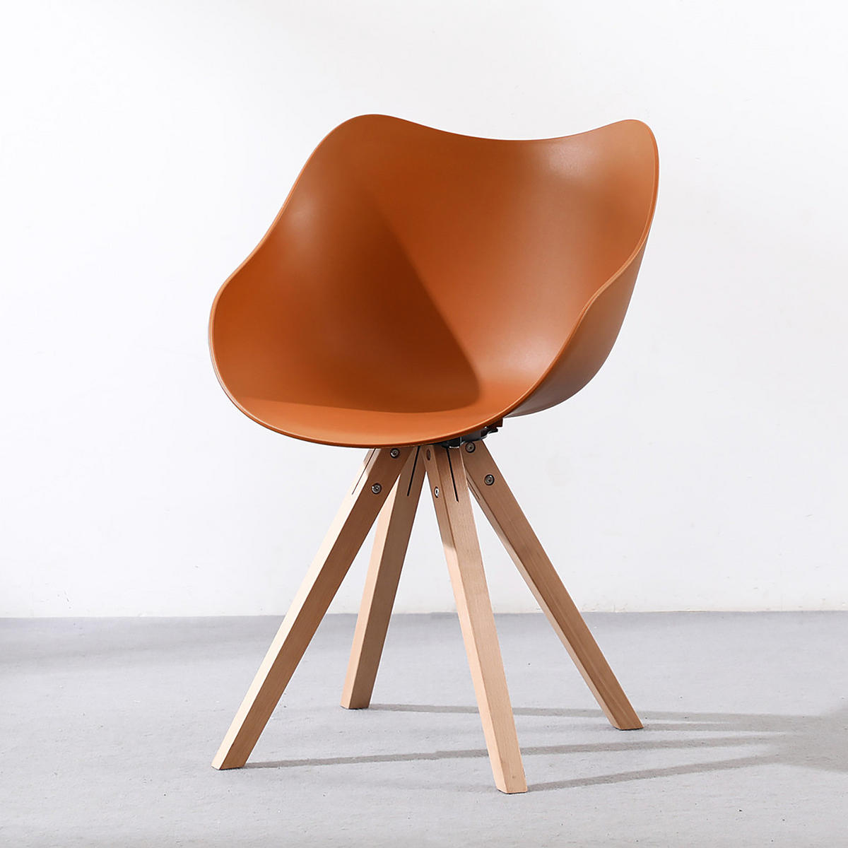 ARMLEHNENSTUHL 2ER-SET - Kunststoff / Massivholz - Orange, Holz/Kunststoff (55/81/54cm) - home24