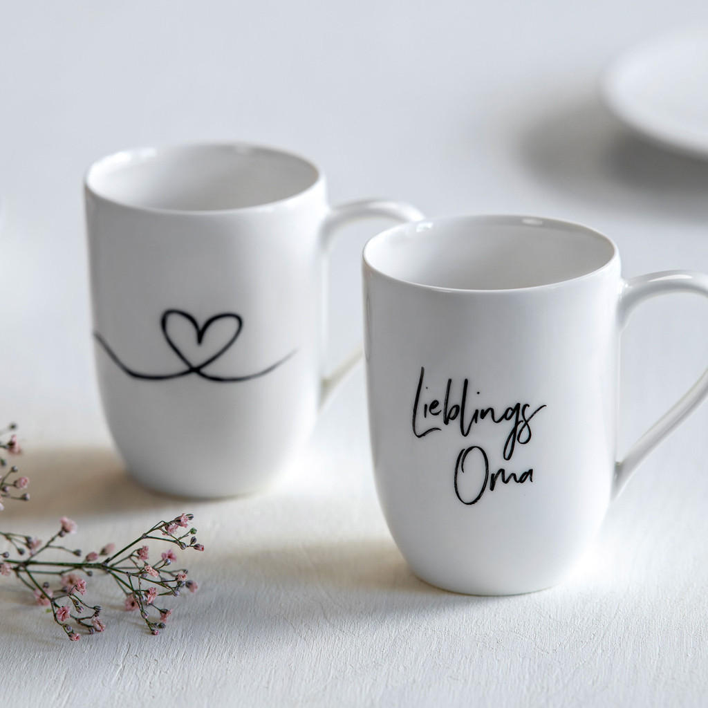 KAFFEEBECHER LIEBLINGSOMA Statement weiß 280 ml 2er Set - Weiß, Keramik (0.28L) - Villeroy & Boch