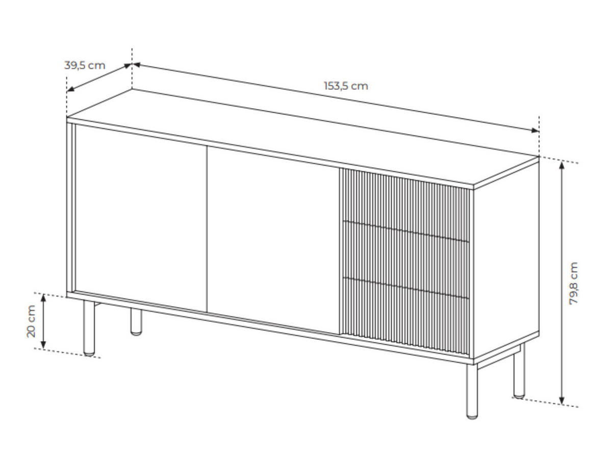KOMMODE Aviro Eiche Cremona, Kombikommode - Hellbraun/Eichefarben, Holzwerkstoff (154/80/40cm) - Bettso