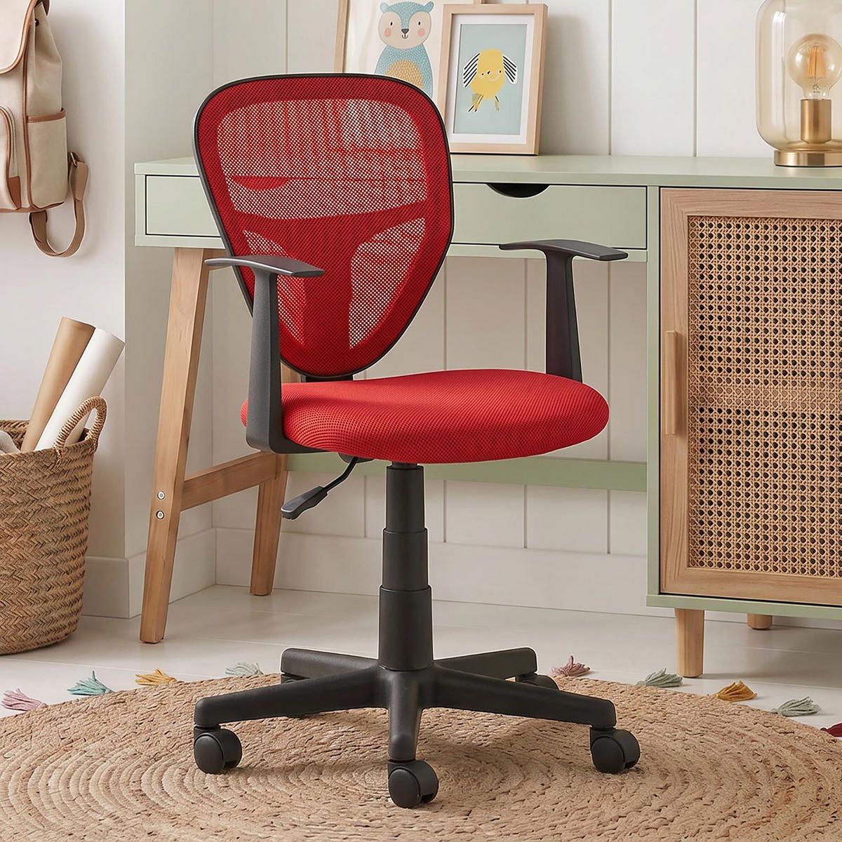 KINDERDREHSTUHL STUDIO rot - Rot, Textil (53/92/52cm) - IDIMEX