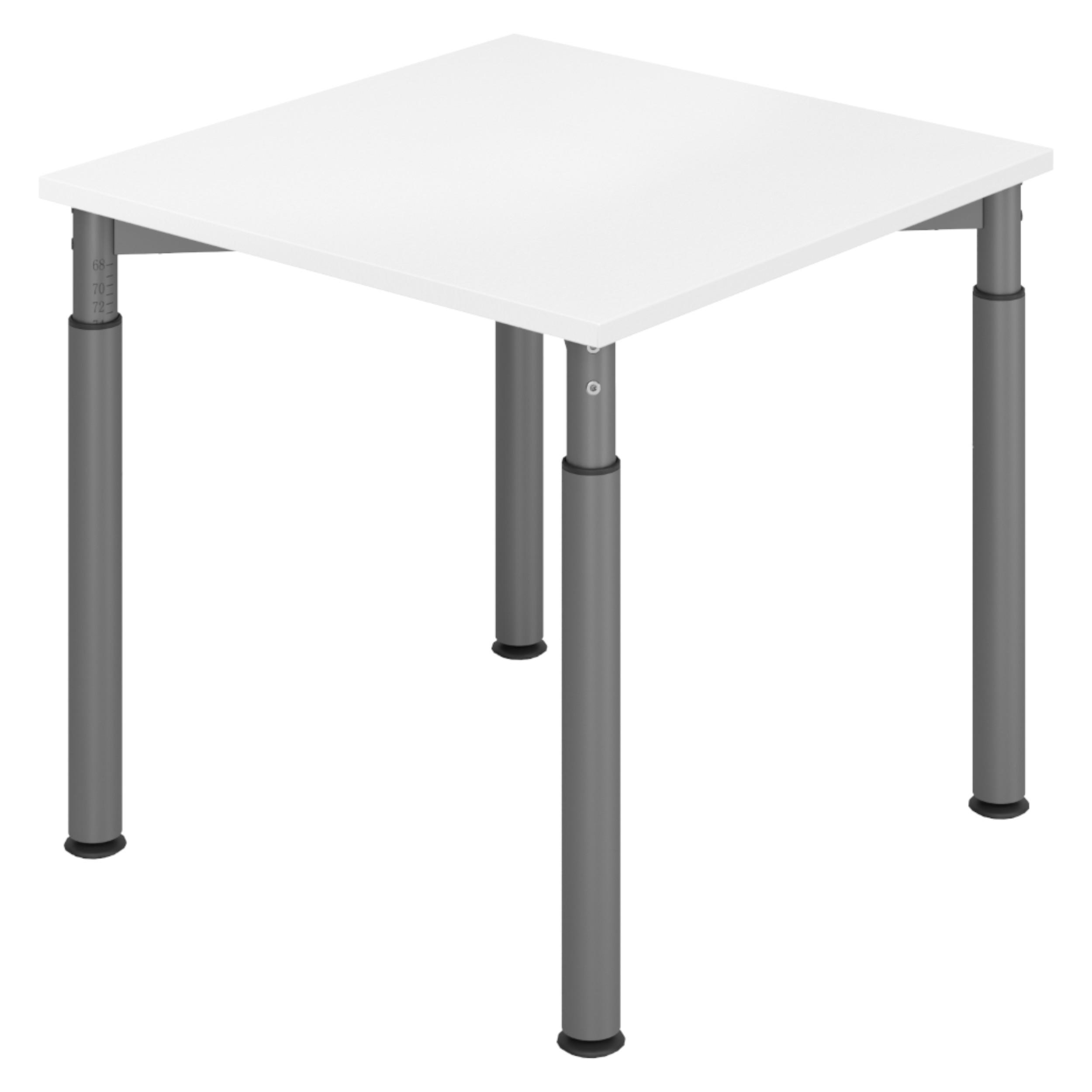 SCHREIBTISCH Serie-Y 80/80/74 cm in Weiß/Graphitfarben - Graphitfarben/Weiß, Holzwerkstoff (80/80/74cm) - bümö