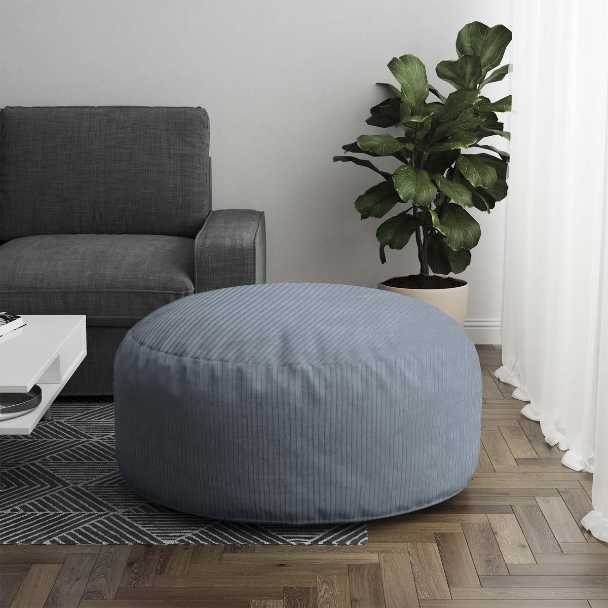SITZSACK ROLLER Baltic Sea - Blau/Blaugrau, Textil (70/40/70cm) - Dreamroots