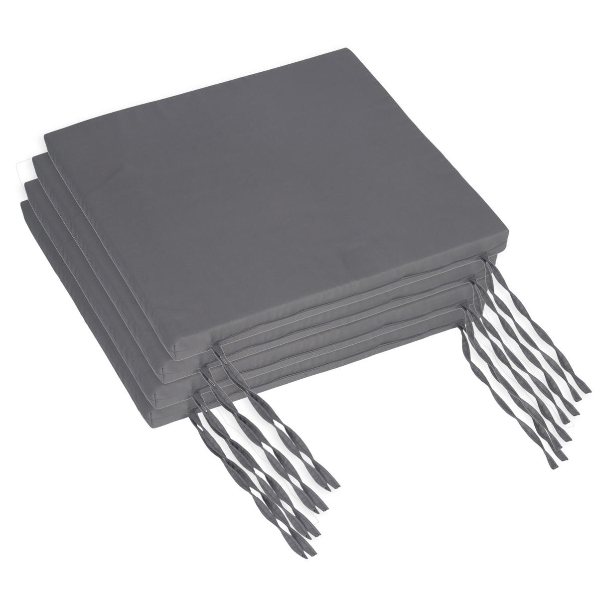 4XSTUHLKISSEN - Anthrazit, Textil (40/40/3cm) - Relaxdays