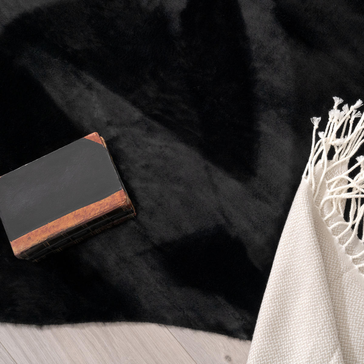 KURZFLORTEPPICH 120/160 cm Pelt 640 - Schwarz, Textil (120/160cm) - Paco Home