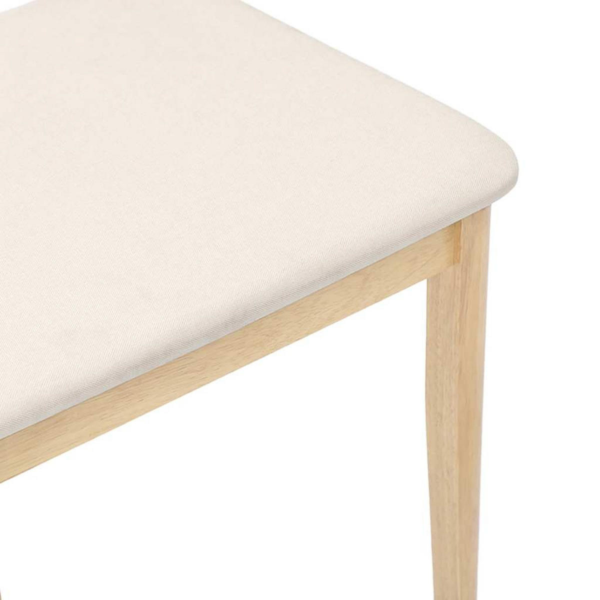 ESSZIMMERSTÜHLE mit Kissen 2 Stk. Natur Massivholz Gummibaum 48.5*49*90cm - Naturfarben/Weiß, Holz (48.5/90/49cm) - ZMH