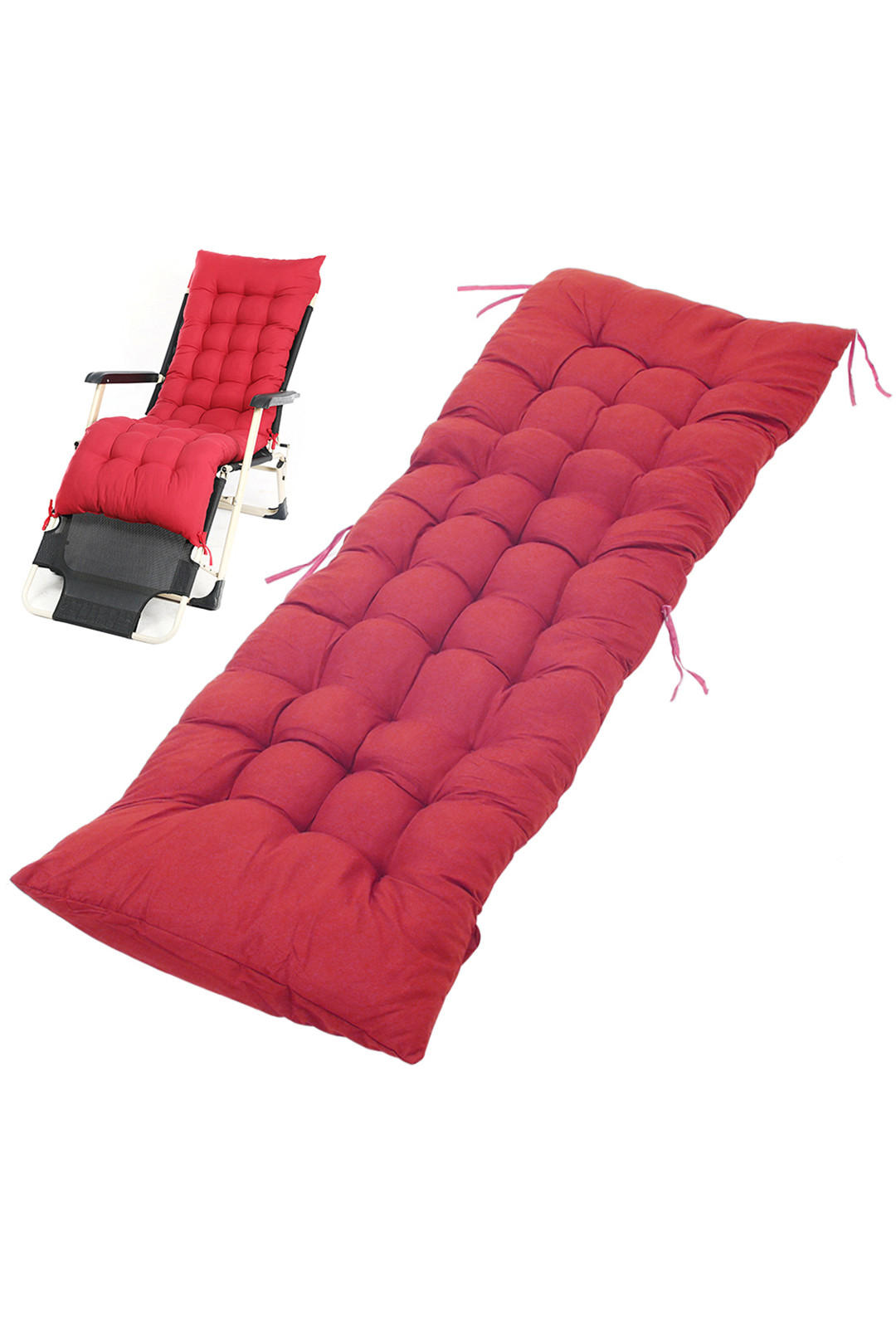SONNENLIEGENAUFLAGE für Garten- und Terrassenstühle aus Polyester Schaumstoff in Rot 160 cm B x 50 cm - Rot, Textil (50/160cm) - Livingandhome