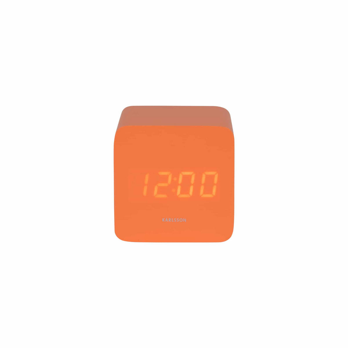 WECKER Spry Square Orange 6.6/6.8/6.6 cm - Orange, Holz (6.8/6.6/6.6cm) - Karlsson