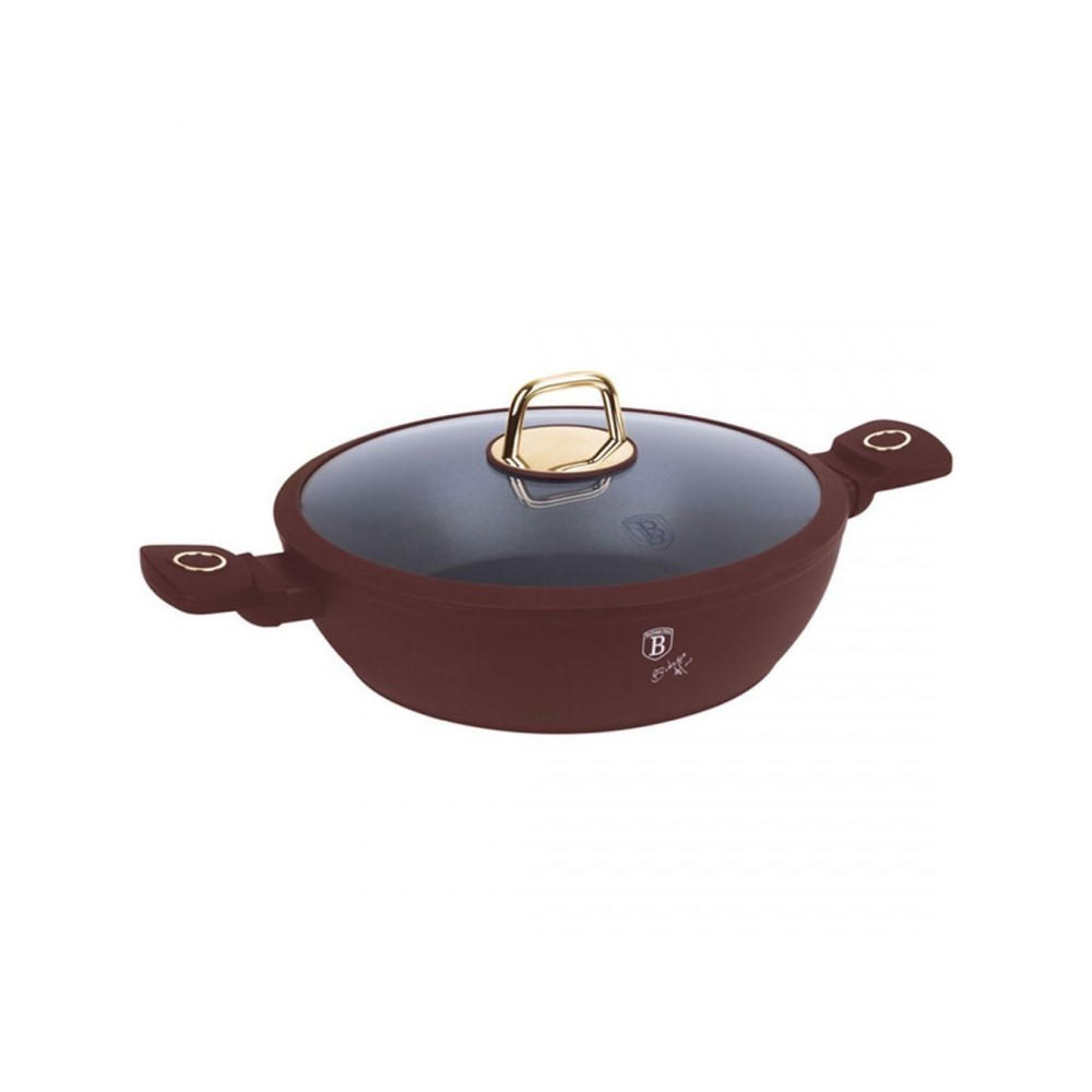 TOPF Burgunderrot 28/28/7.5 cm BH8038 - Bordeaux, Metall (28cm) - Berlinger Haus