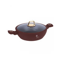 TOPF Burgunderrot 28/28/7.5 cm BH8038 - Bordeaux, Metall (28cm) - Berlinger Haus