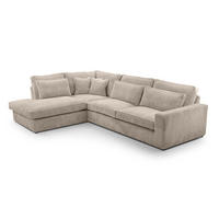 ECKSOFA Parma ohne Schlaffunktion cappuccino links - Schwarz/Cappuccino, Textil (314/224cm) - Beautysofa