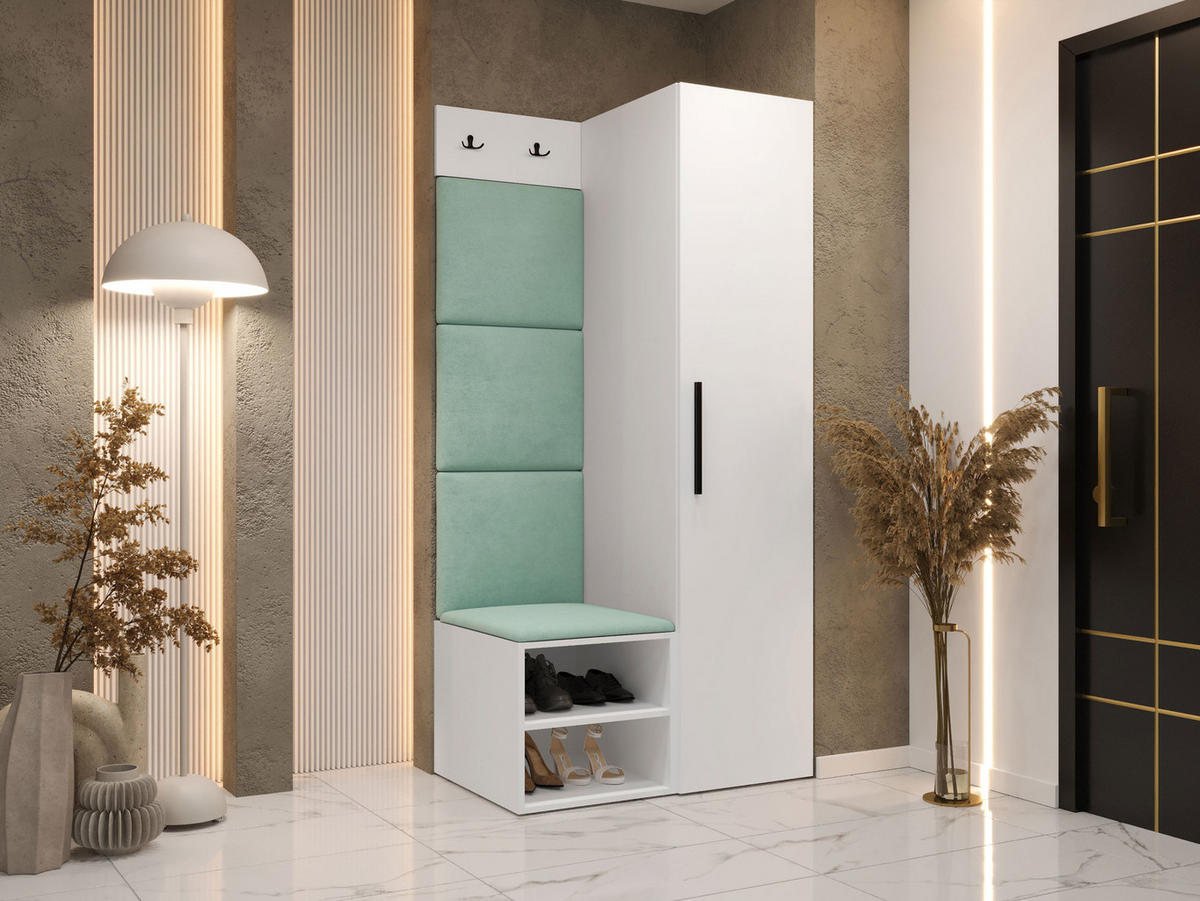 GARDEROBEN-SET Medi III - Schwarz/Weiß, Holzwerkstoff/Kunststoff (40/191/50cm) - MIRJAN24