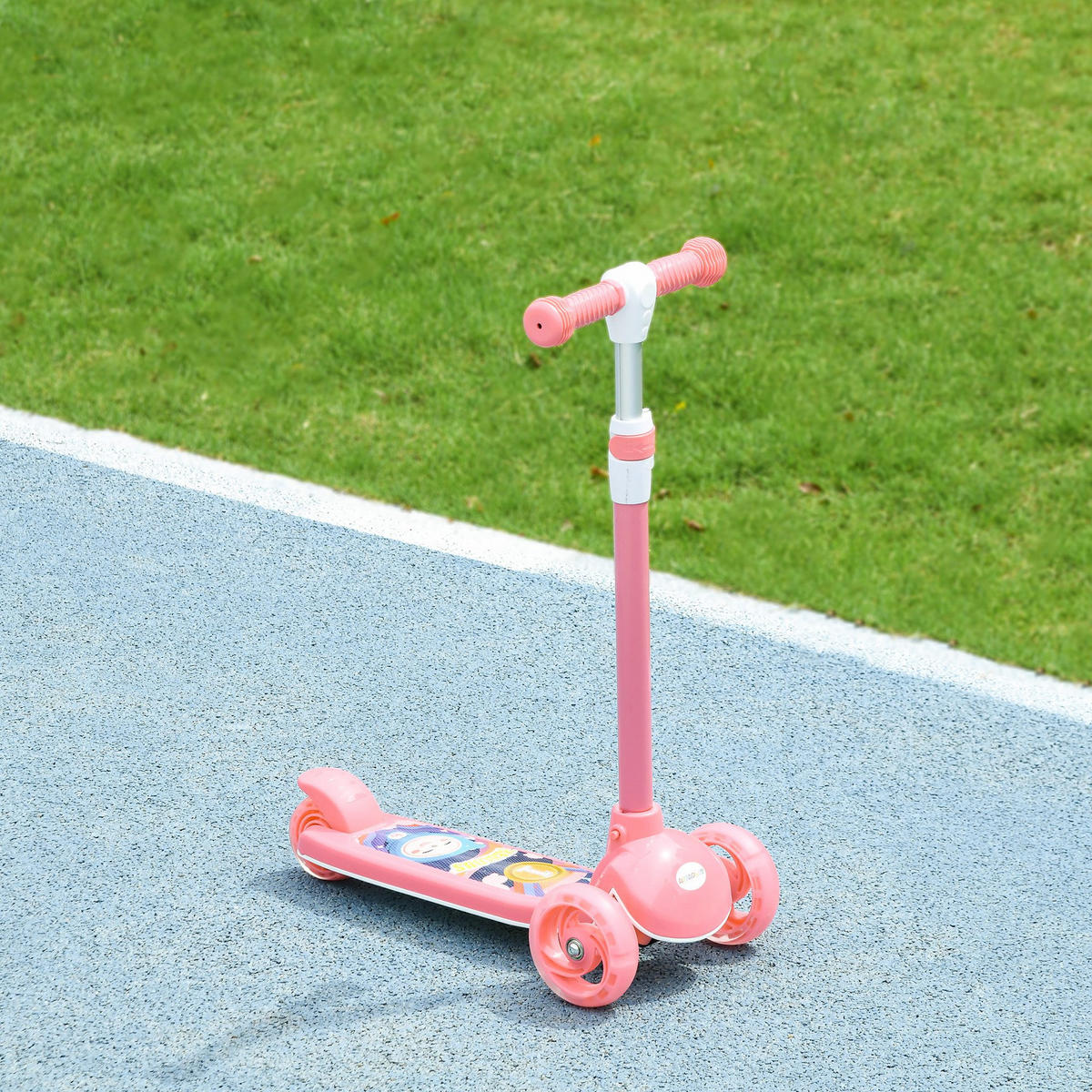 KINDERSCOOTER DE-16956 3 Räder mit LED-Leuchten Rosa - Pink, Kunststoff (52/29/76cm) - ComfortXL