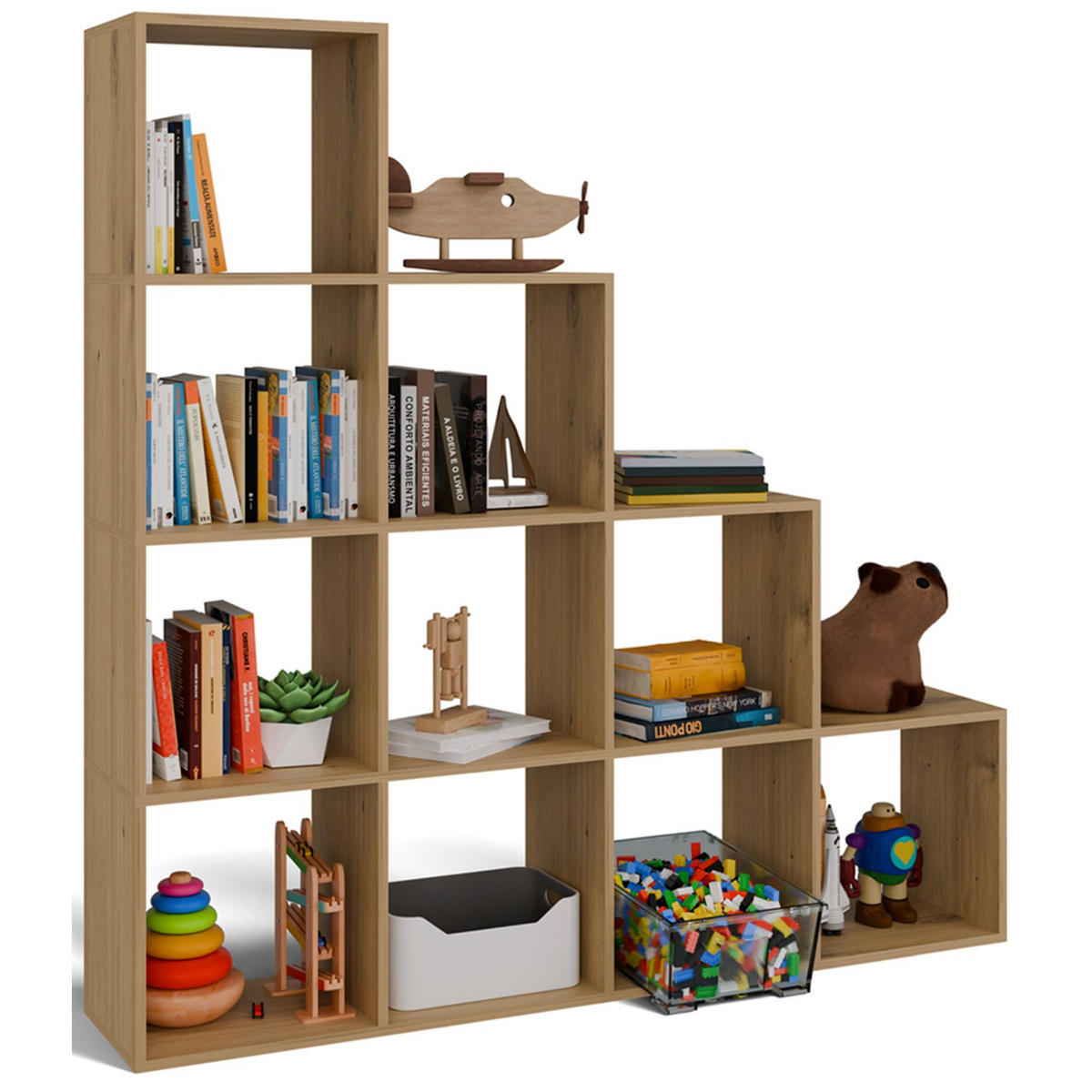 STUFENREGAL Stepi Artisan-Eiche 153 cm - Eichefarben, Holzwerkstoff (153/152/30cm) - Selsey