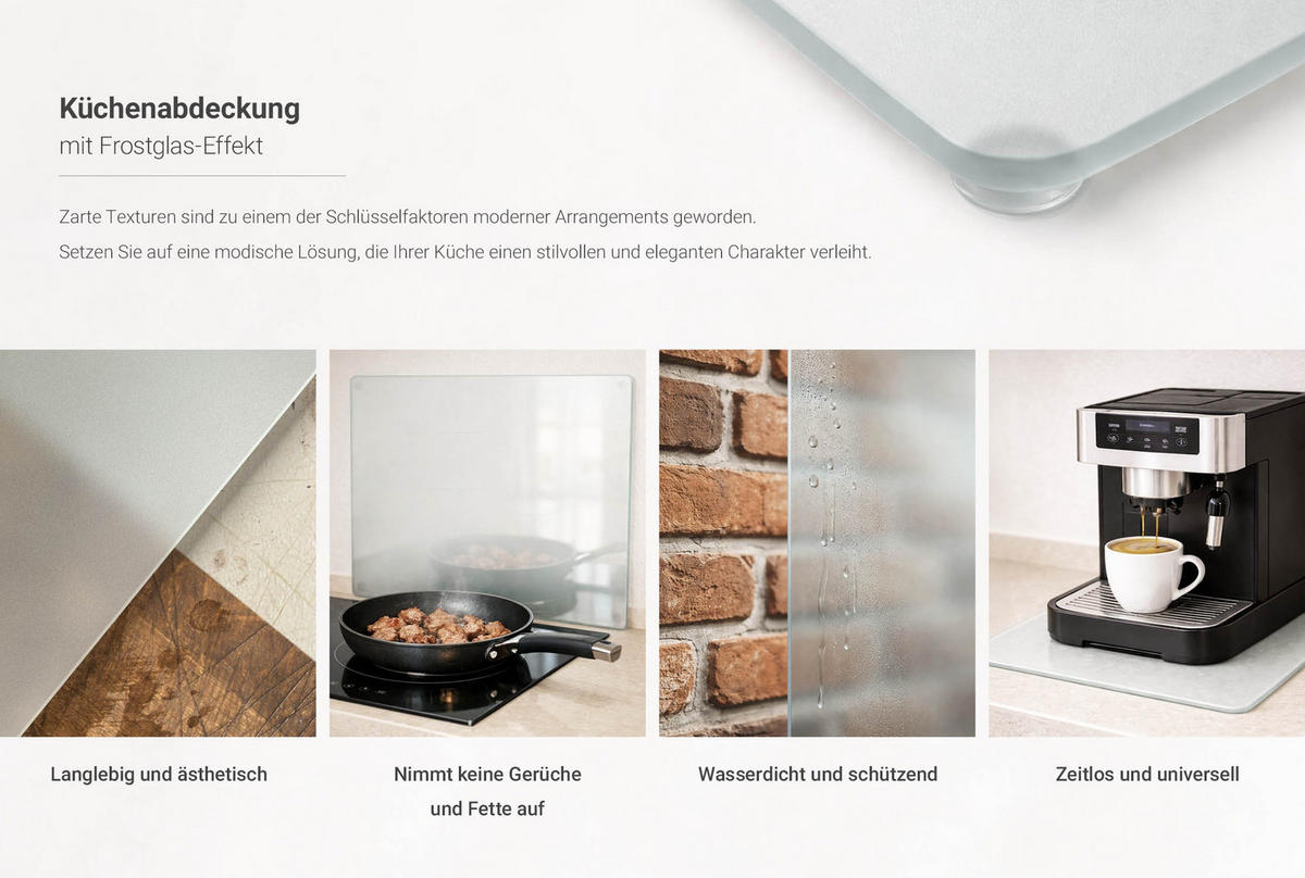 KÜCHENRÜCKWAND Glas 2x30x52 cm - Transparent, Glas (30/52/0.4cm) - Wallfluent