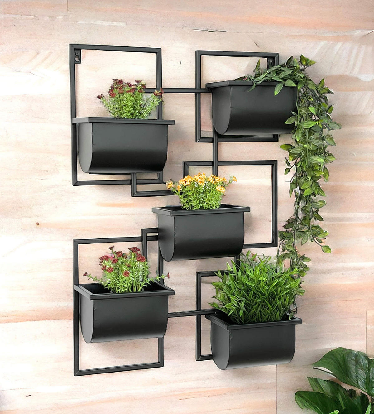 KRÄUTERREGAL Wand Metall Schwarz 48/13/70 cm - Schwarz, Metall (48/70/13cm) - DanDiBo