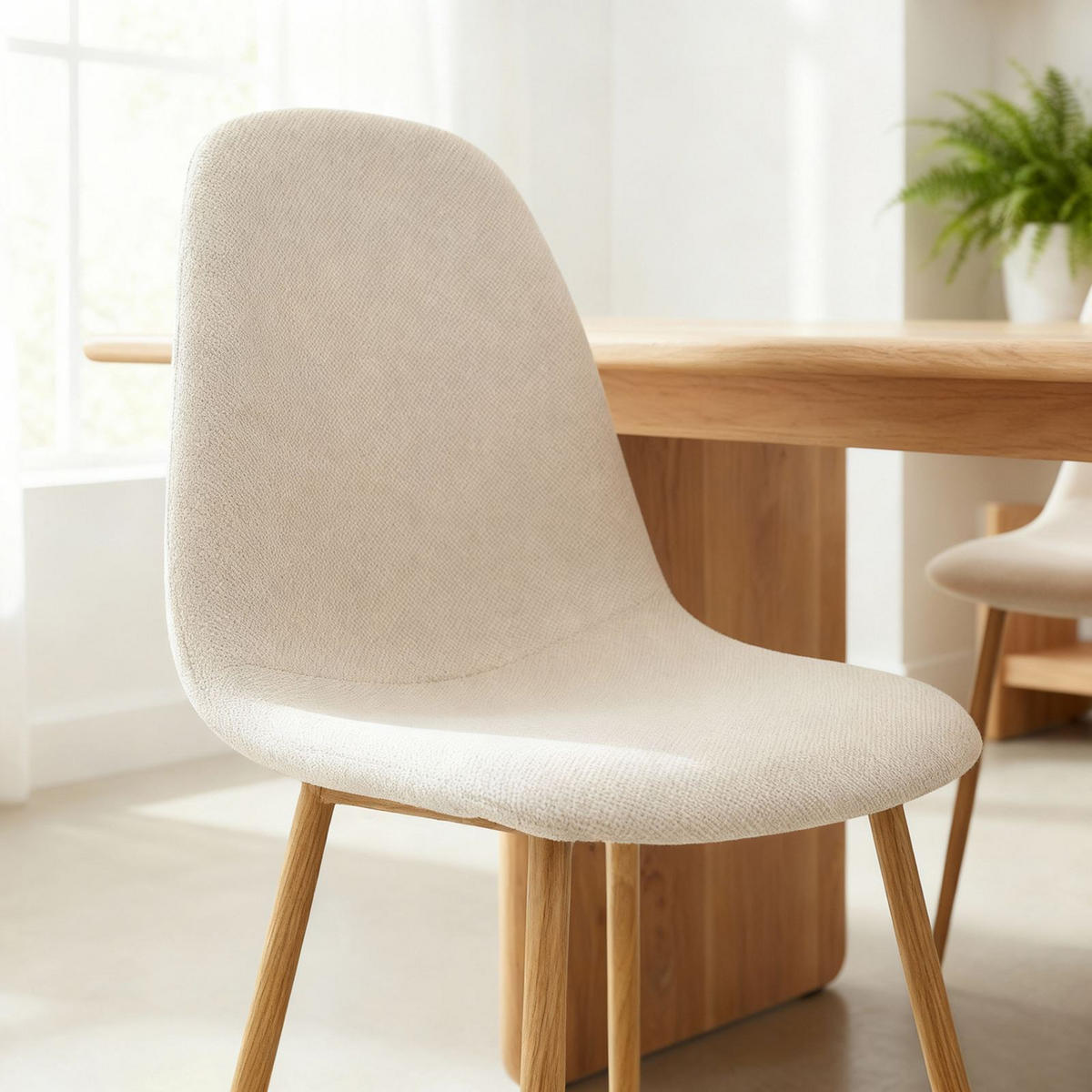 ESSZIMMERSTUHL PUNTA 4er-Set cremeweiß - Creme, Textil (45/86/53cm) - IDIMEX