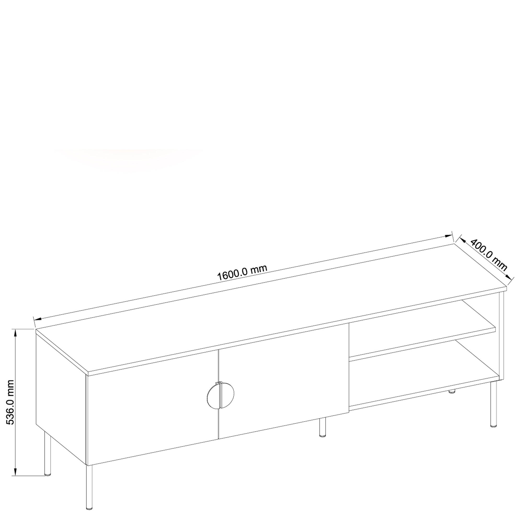 TV-LOWBOARD VIDIS Holzstruktur - Eichefarben, Holzwerkstoff (160/54/40cm) - KONSIMO®