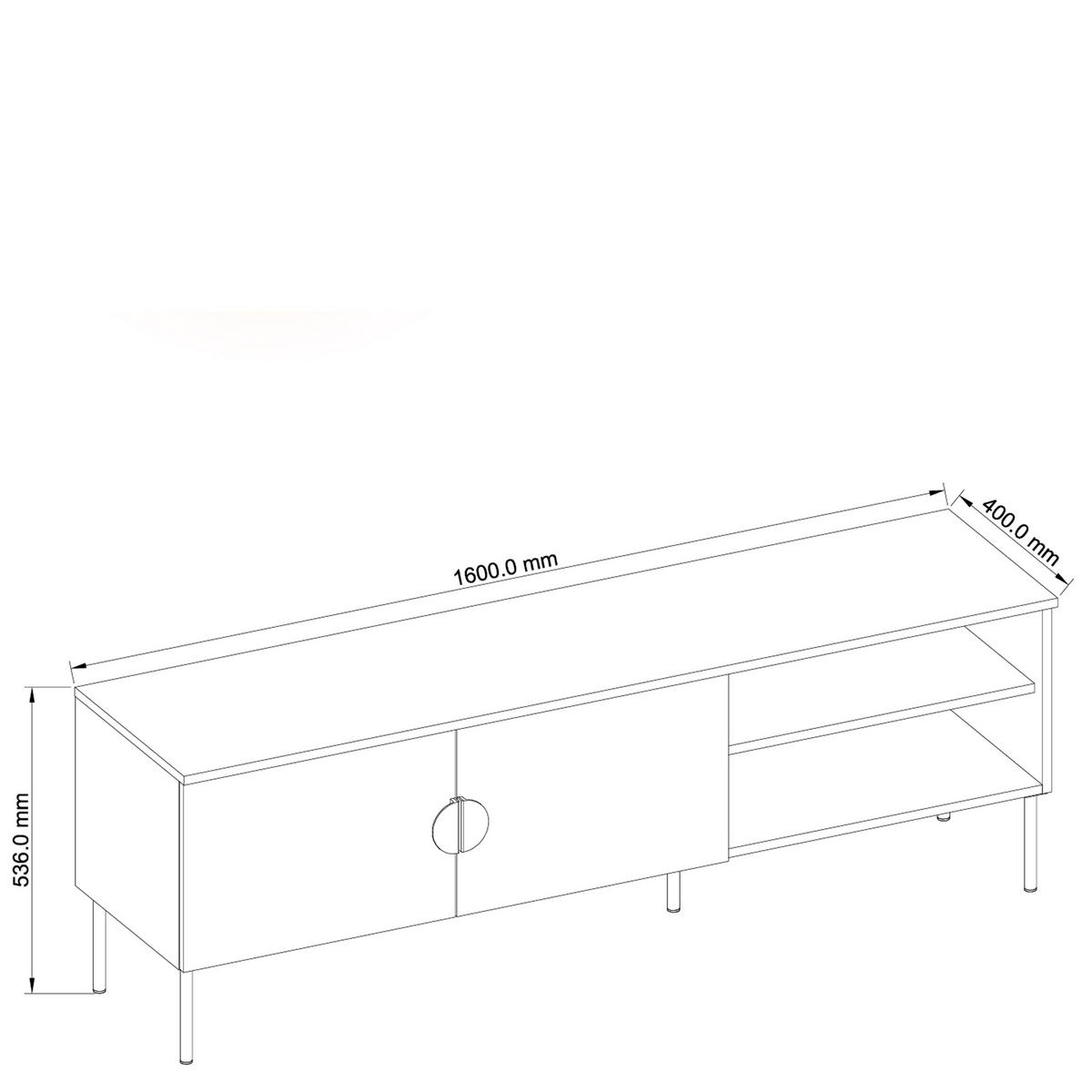 TV-LOWBOARD VIDIS Holzstruktur - Schwarz, Holzwerkstoff (160/54/40cm) - KONSIMO®