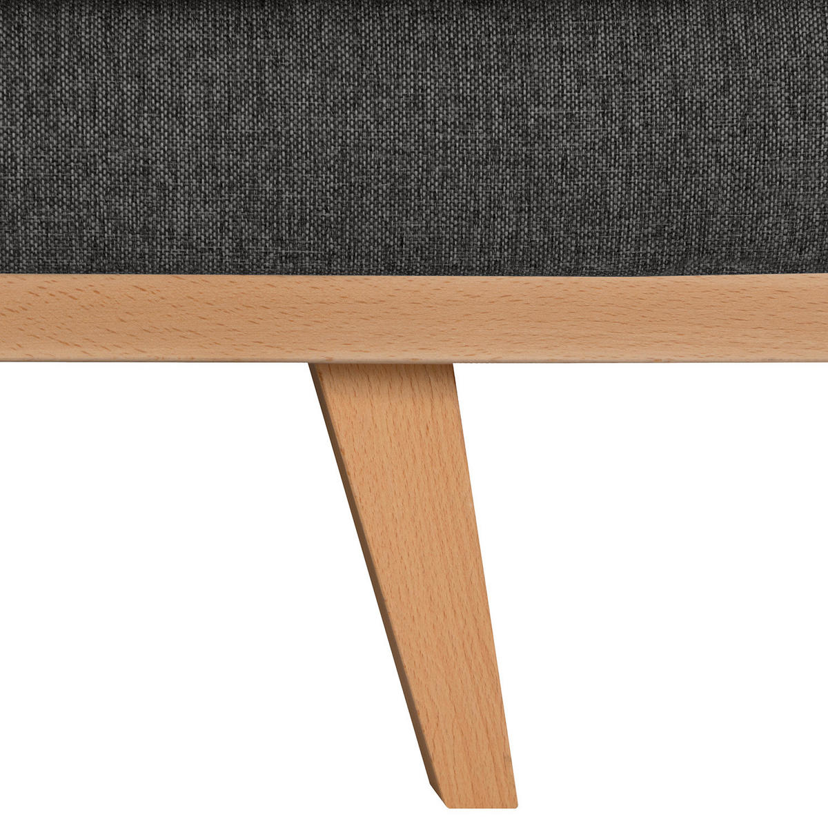 HOCKERBANK - Dunkelgrau/Buchefarben, Buchenholz/Textil (180/43/81cm) - home24