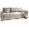 BETTSOFA MENI Creme Kordstoff mit Schlaffunktion - Creme, Textil (232/83/87cm) - MASSENO