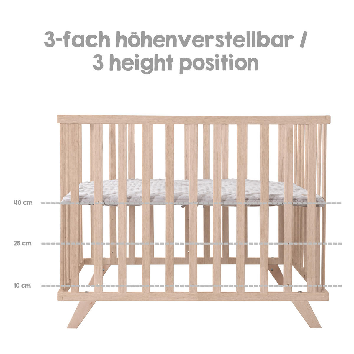 LAUFGITTER 75x100 cm mit Holzfüßen, Lil Planet grau, natur - Naturfarben, Holz/Holzwerkstoff (73/77/98.5cm) - Roba