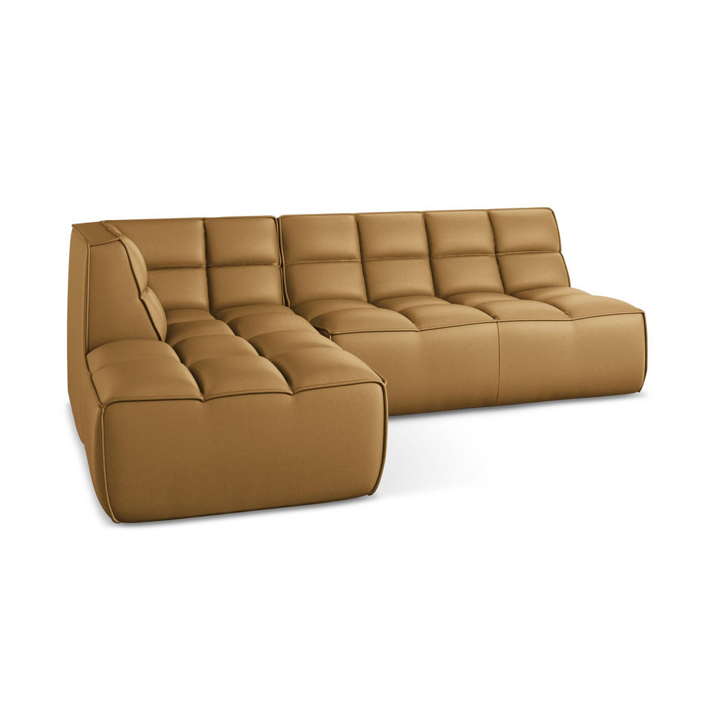 Thumbnail - Makamii Ecksofa, Cognac, Leder, 3-Sitzer, Füllung: Schaumstoff, L-Form, 258x178 cm, Made in EU, Wohnzimmer, Sofas & Couc...