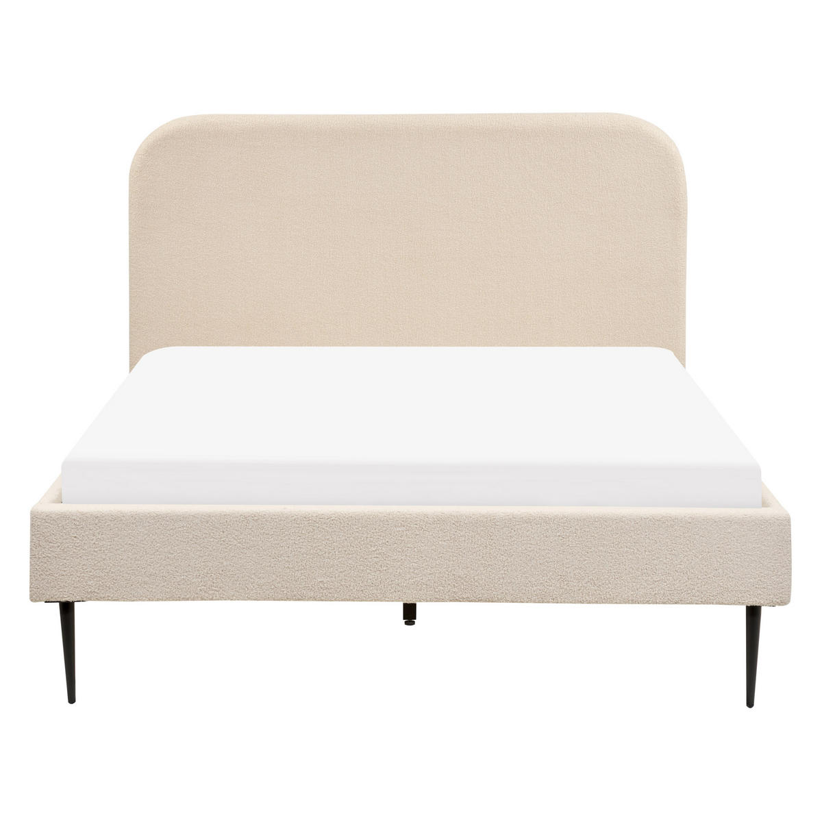 POLSTERBETT 140/200cm Helles Beige Flayat - Beige/Schwarz, Textil (140/200cm) - Beliani