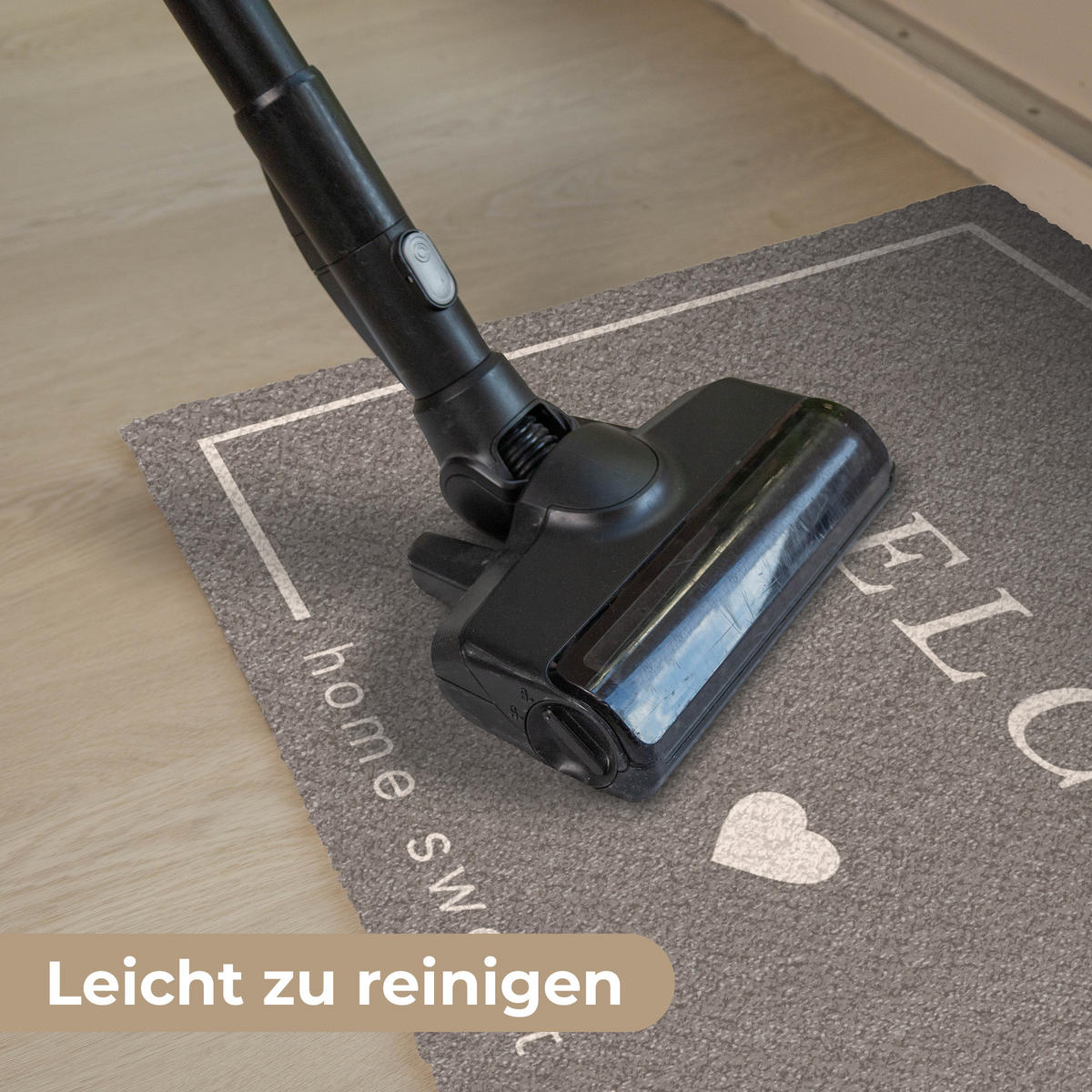 FUSSMATTE Willkommen - Braun 90x60 cm - Taupe, Kunststoff (90/0.4cm) - MuchoWow