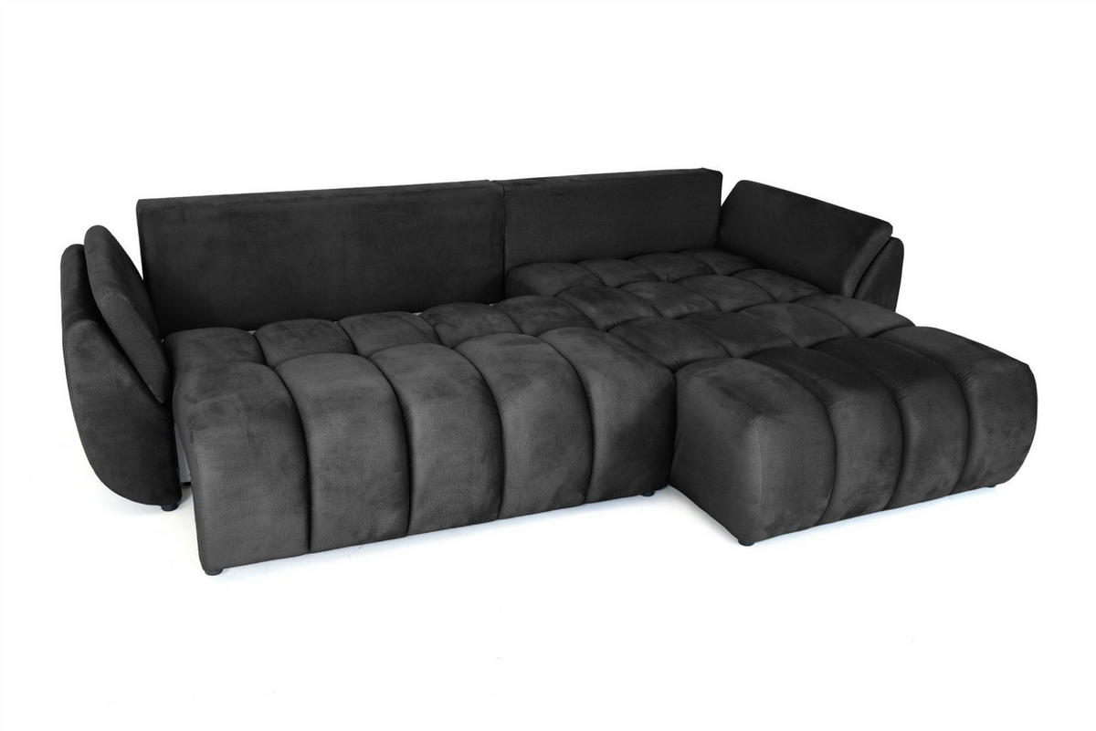 ECKSOFA Collin Mit Schlaffunktion - Dunkelgrau, Holzwerkstoff/Textil (185/280cm) - Fun Möbel