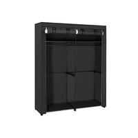 STOFFSCHRANK KLEIDERSCHRANK - Schwarz, Textil (43/140cm) - Hansiro