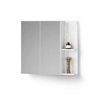 SPIEGELSCHRANK Ronco Weiß/Weiß Hochglanz 80 x 75 cm - Weiß Hochglanz/Weiß, Holzwerkstoff (80/75/17.2cm) - Livinity®