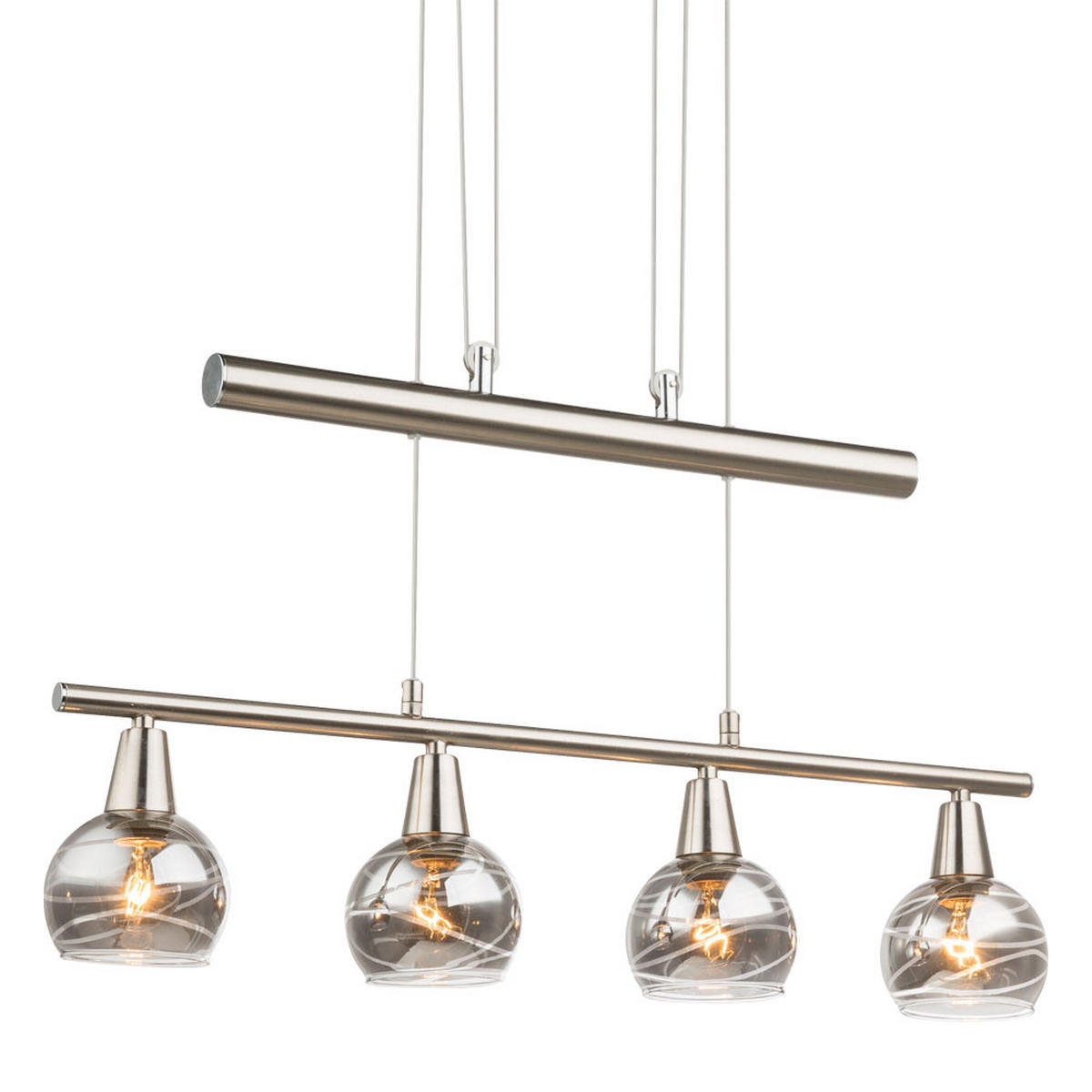 LED HÄNGELEUCHTE Metall Glas Grau - Grau, Glas (60/10/160cm) - Globo Lighting