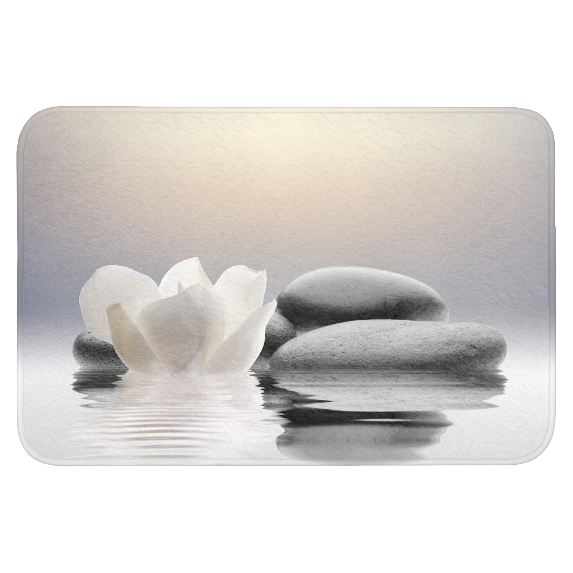 OnlyWow KOUPELNOVÁ PŘEDLOŽKA Kameny - Lotos - Bílý - Voda - Zen 90x60 cm