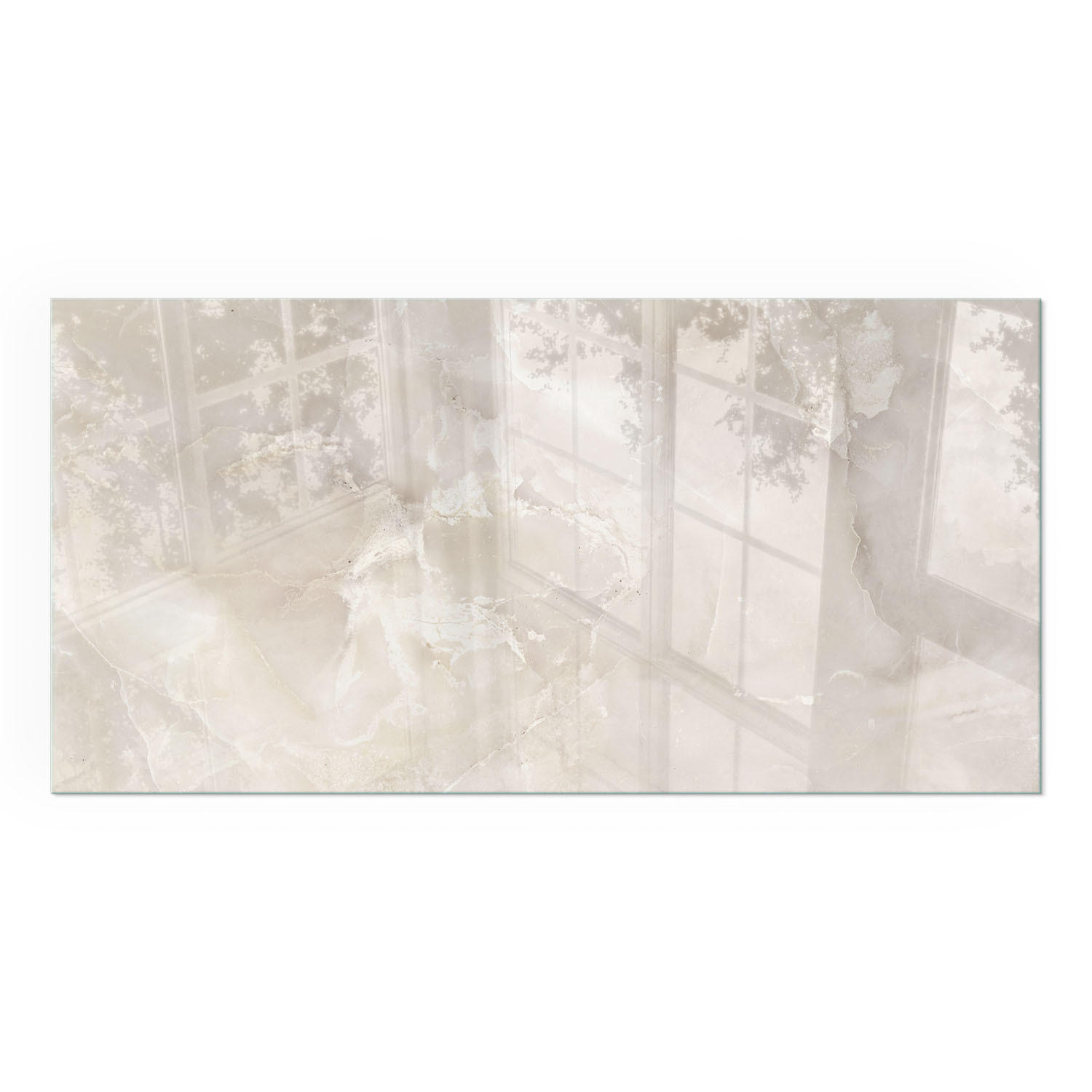 GLASPLATTE für Kamin 100x50 cm - Creme, Glas (100/50/0.4cm) - TULUP