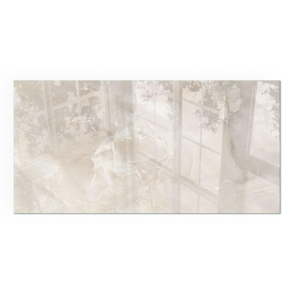 GLASPLATTE für Kamin 100x50 cm - Creme, Glas (100/50/0.4cm) - TULUP