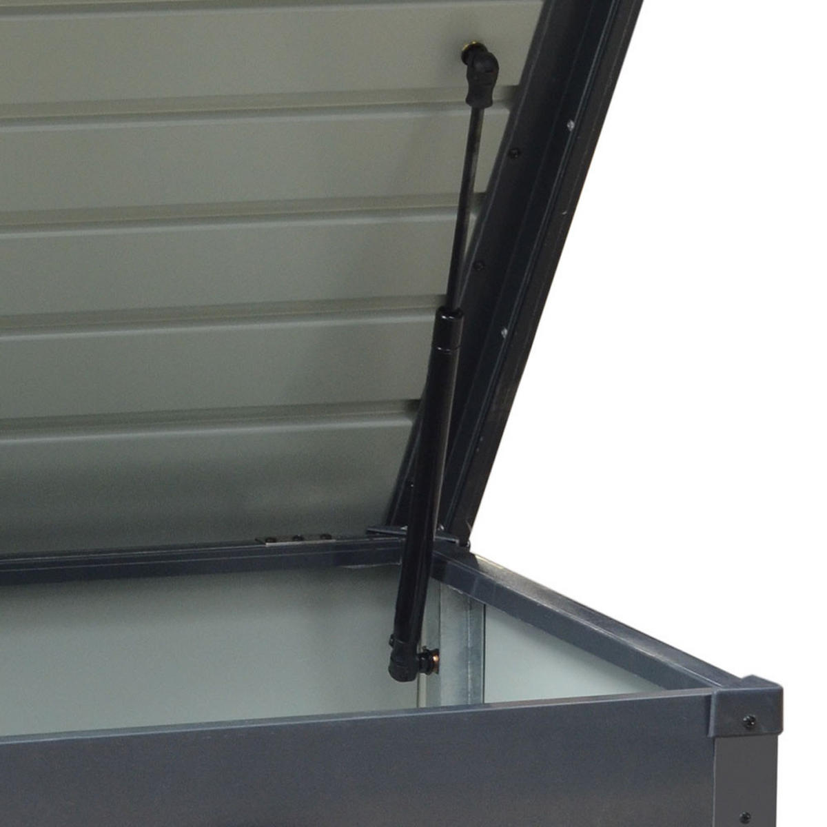 GARTENBOX Auflagenbox Kissenbox 200L aus Metall in Anthrazit in AußenGarten abschließbar 72 x 62 x 63 cm 15 kg - Anthrazit, Metall (72/63/62cm) - Livingandhome