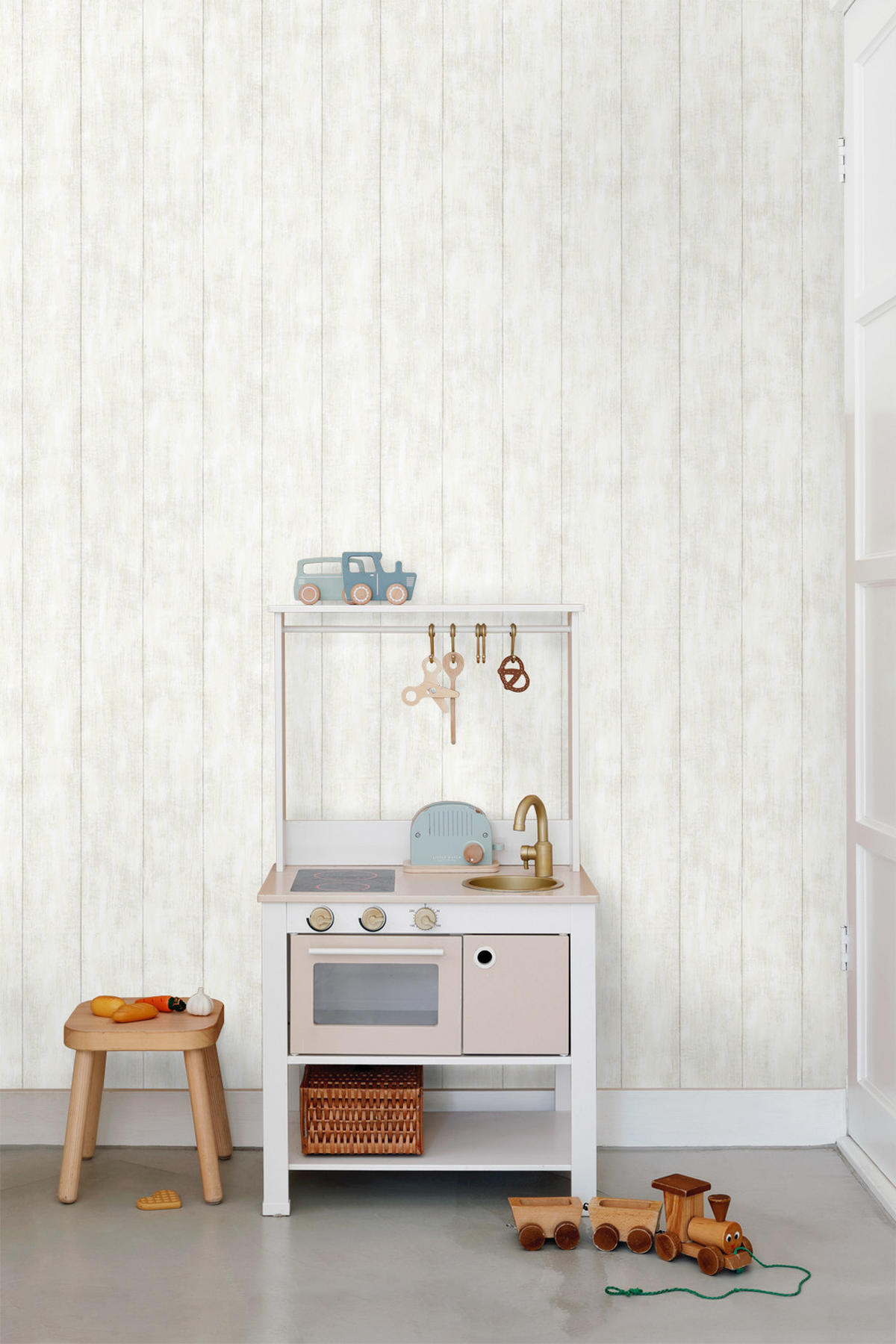 TAPETE Holz-Optik 53 cm x 10.05 m - Weiß, Papier (53/1000cm) - ESTAhome