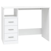 SCHREIBTISCH Mit Schubladen Weiss 102/50/76 Cm Holzwerkstoff - Weiß, Holzwerkstoff (102/50/76cm) - vidaXL