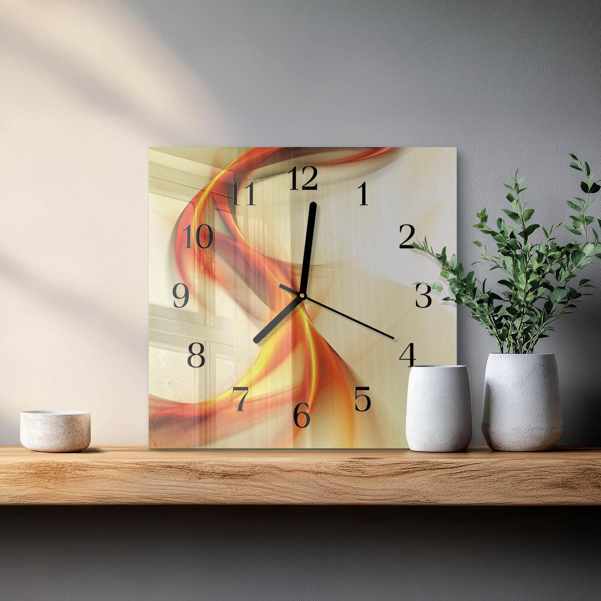WANDUHR 30x30 cm - Abstraktion - Multicolor, Glas (30/30/0.4cm) - TULUP