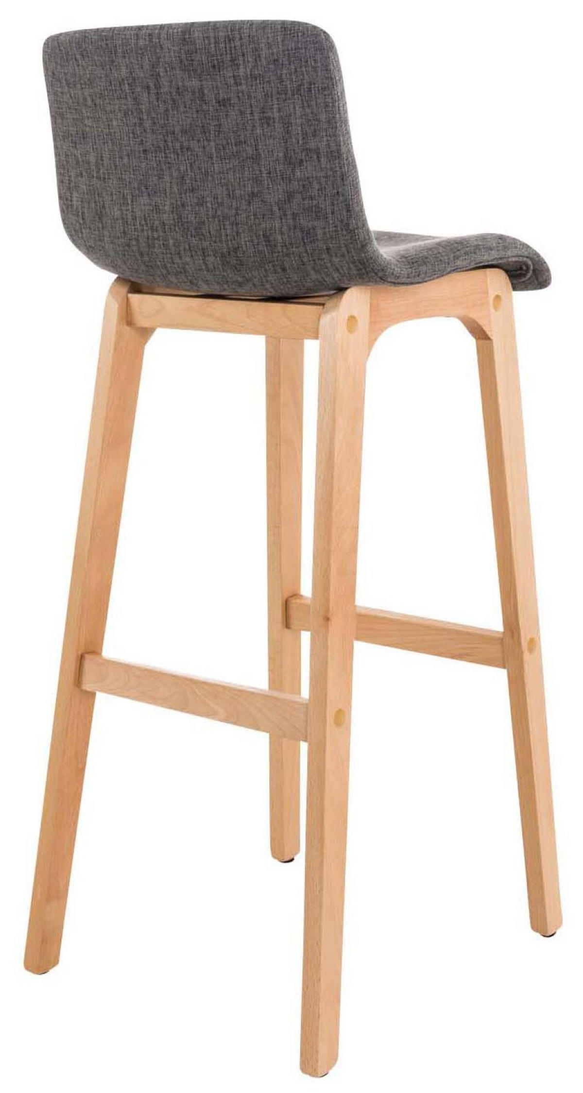 BARHOCKER 2er Set Stoff hellgrau - Eukalyptusholzfarben/Hellgrau, Holz/Textil (41/101/46cm) - CLP