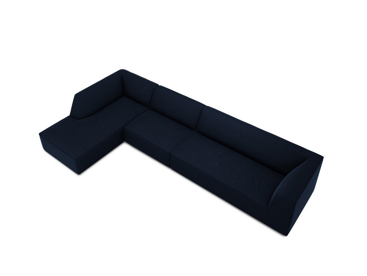 ECKSOFA links Ruby aus Samt königsblau 5 Sitzplätze - Blau, Textil (180/366cm) - Micadoni