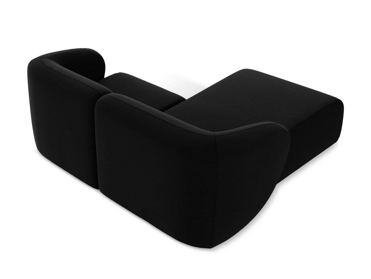 ECKSOFA Links Samt Stoff Blau - Türkis/Schwarz, Holzwerkstoff/Kunststoff (240/90cm) - Makamii