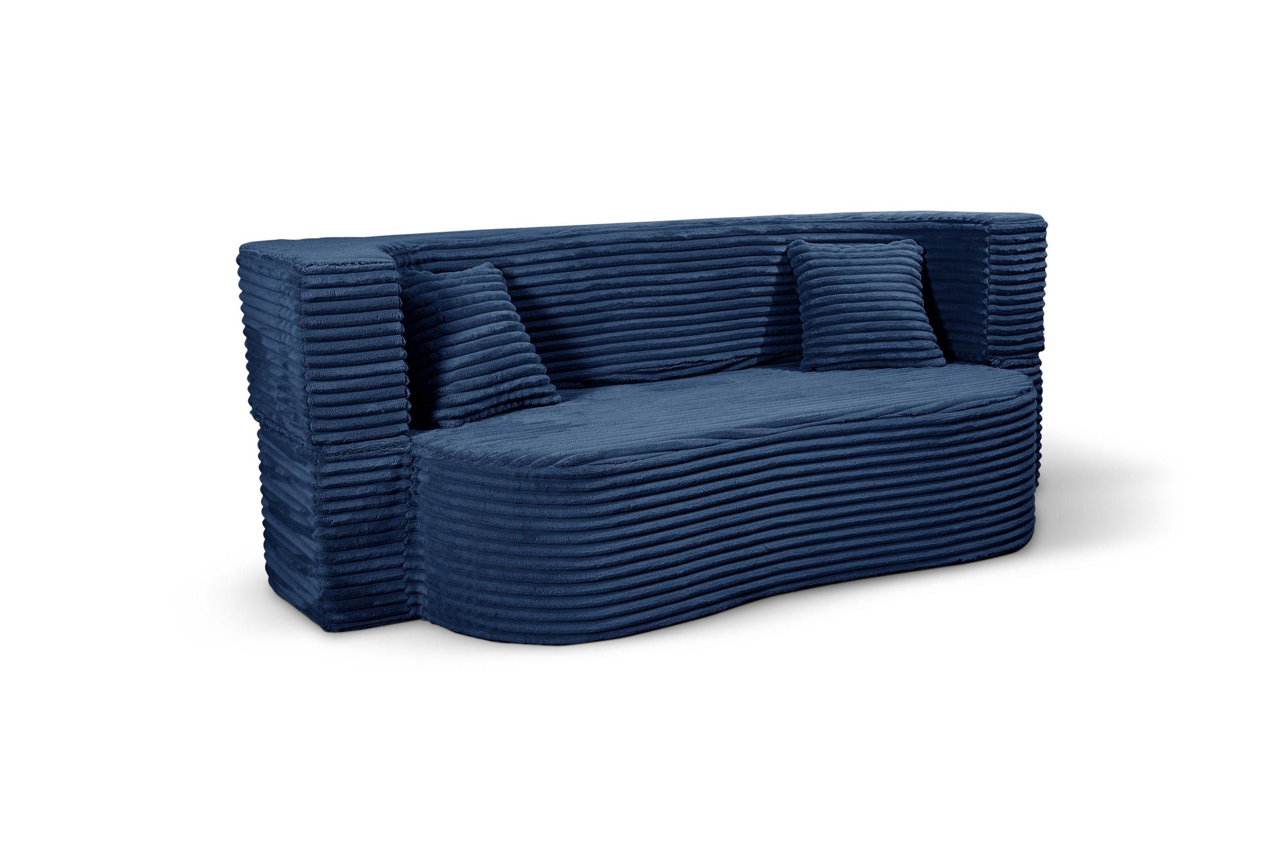 SCHLAFSOFA MYFOAM, Sofa mit Schlaffunktion, Farbe: Blau, Cordstoff - Blau, Textil (200/80/72cm) - Storez24
