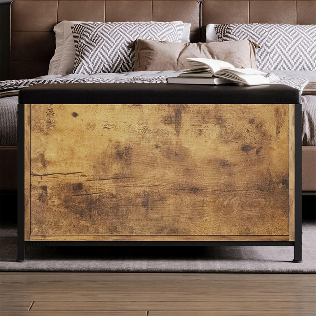 TRUHE, braun 80/40/50 cm - Braun, Holzwerkstoff (80/50/40cm)