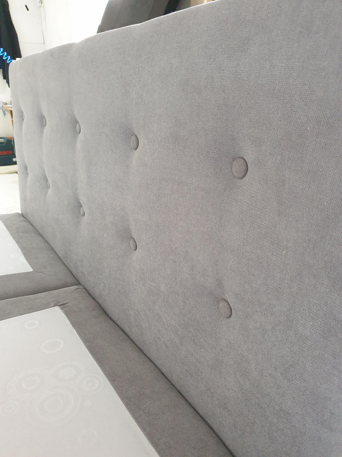 BOXBETT Dublin Grau 200x200 cm Bettkasten + Topper - Grau, Holz/Textil (200/200cm) - Comfortic