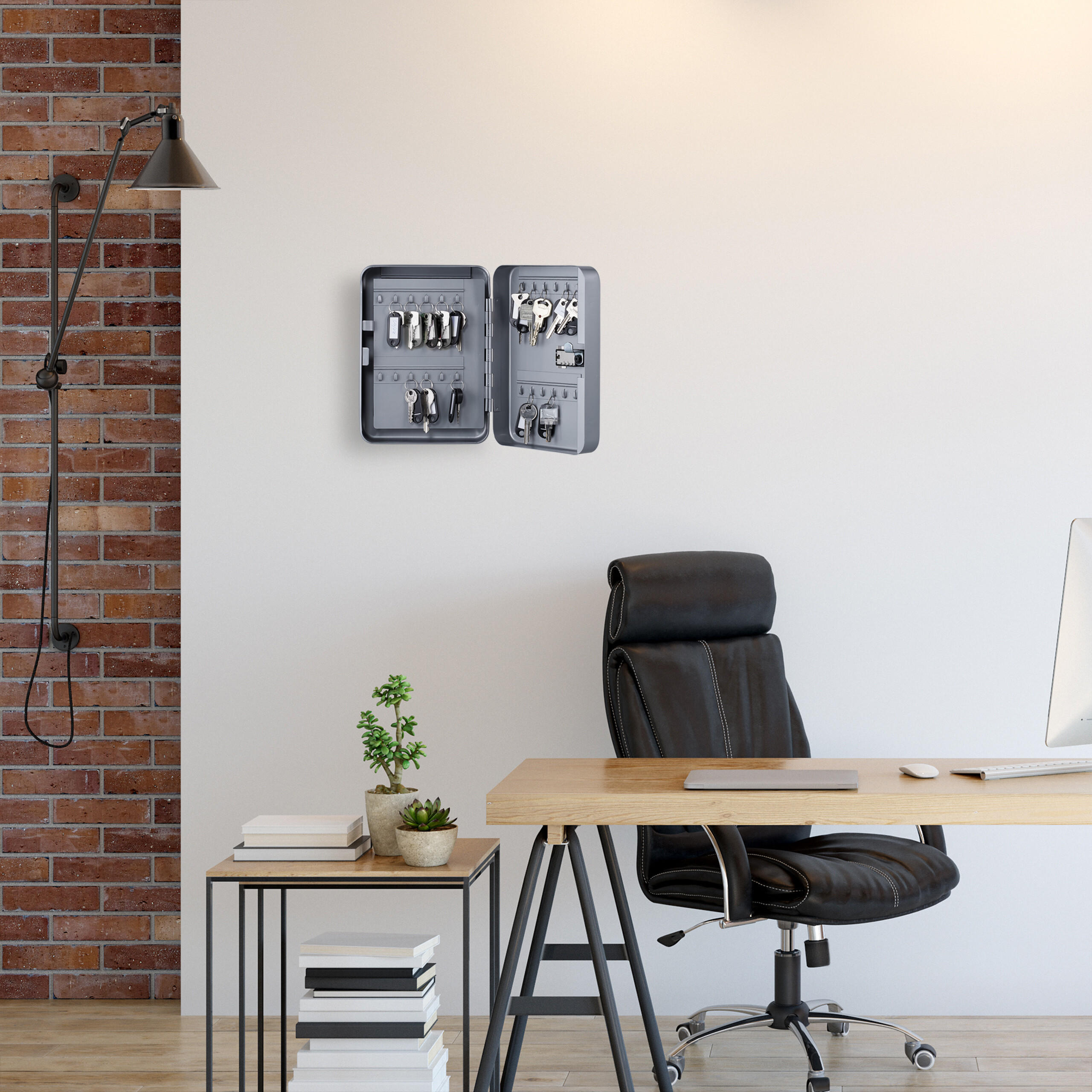 SCHLÜSSELKASTEN - Weiß, Kunststoff/Metall (18/25/7.5cm) - Relaxdays