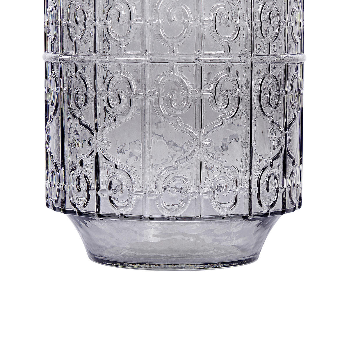 BLUMENVASE Glas grau Dikella - Grau, Glas (33cm) - Beliani