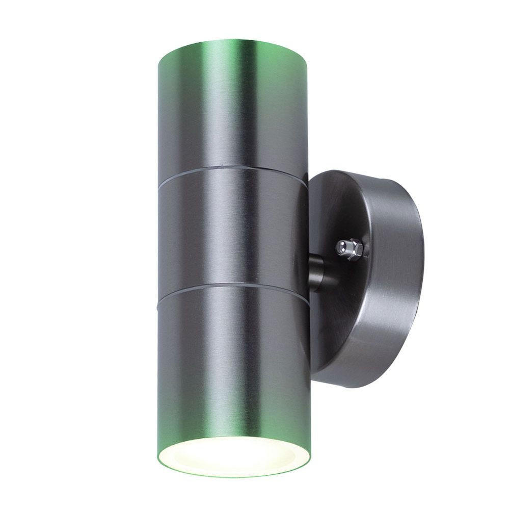 RGB LED AUSSEN-WANDLEUCHTE Silber - Silberfarben, Glas (9.2/16/9.3cm)