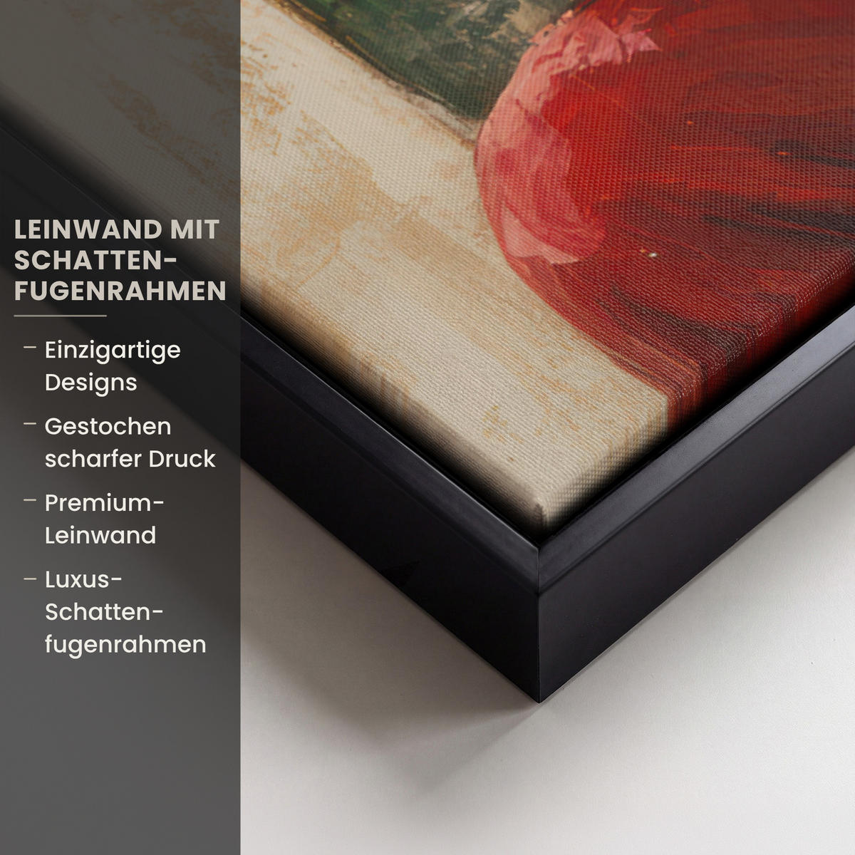 LEINWAND Bilder mit Rahmen - Weihnachten - Weihnachtsmann - Winter - Open Fireside - 100x70 - Dunkelrot, Textil (100/70cm) - MuchoWow