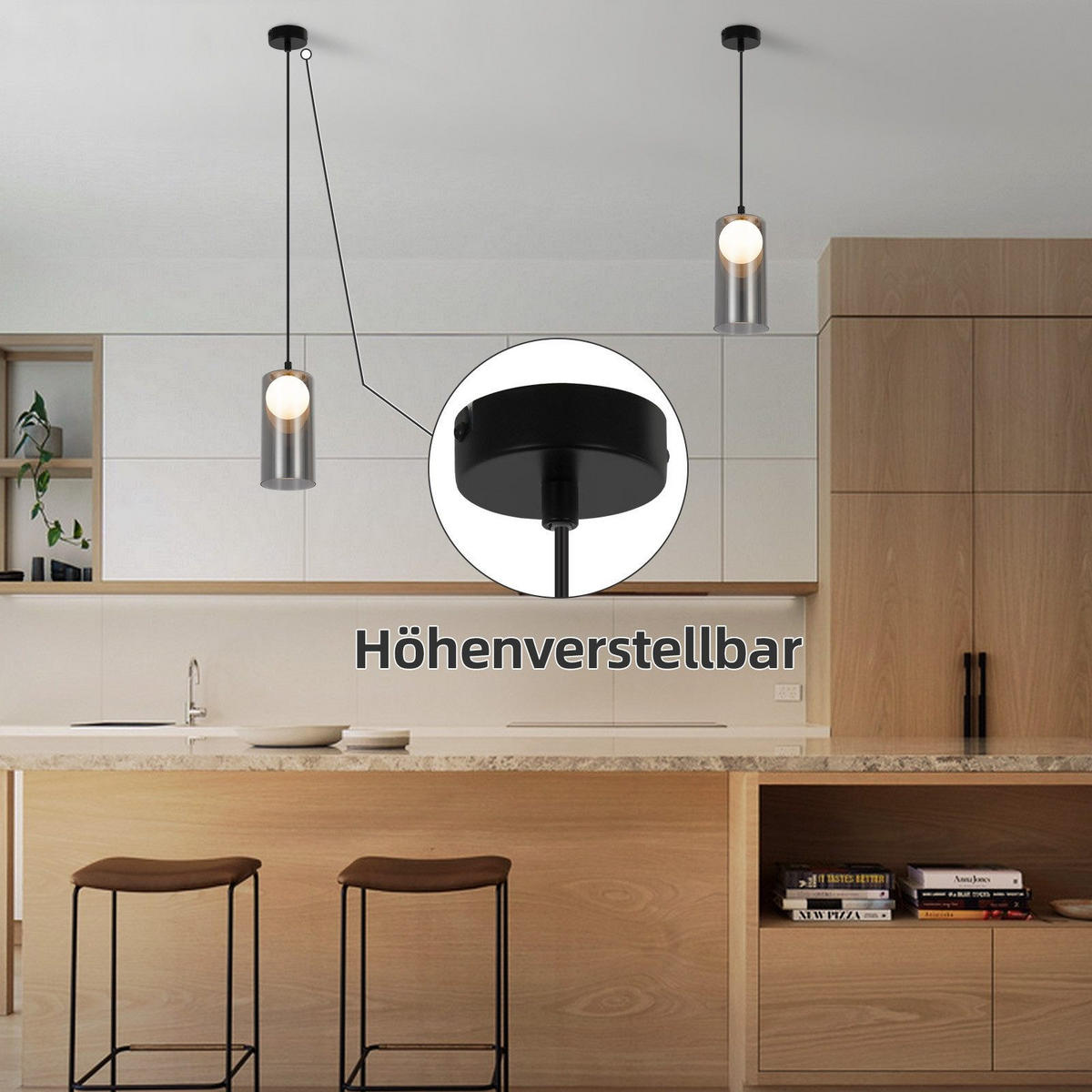 HÄNGELEUCHTE Margeson 8/8/145.5 cm - Schwarz, Metall (8/8/145.5cm) - Nettlife